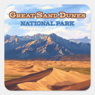 Great Sand Dunes National Park Colorado Vierkante Sticker