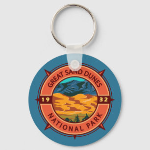 Great Sand Dunes National Park Retro Compass Sleutelhanger