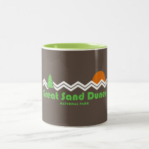 Great Sand Dunes National Park Retro Tweekleurige Koffiemok