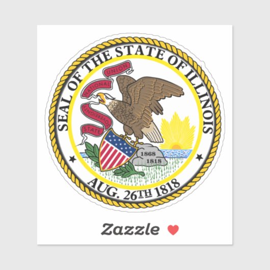 Great Seal of Illinois Sticker (Vel)