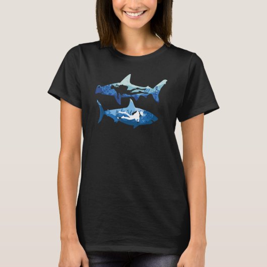 Great Shark Diver Scuba Diving T-shirt (Voorkant)