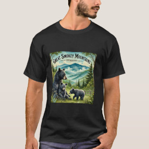 Great Smokey Mountains Zwarte Beer moeder en welp T-shirt