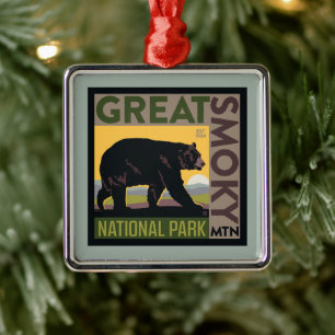 Great Smoky Mountain National Park  Bear Metalen Ornament