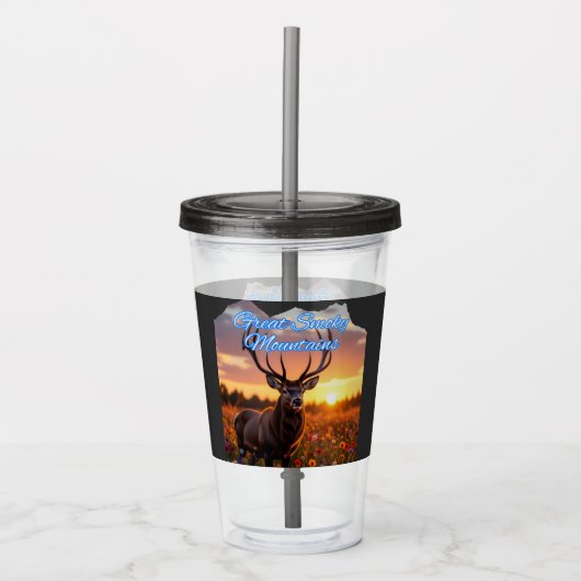 Great Smoky Mountains Deer Acryl Drinkbeker (Voorkant)