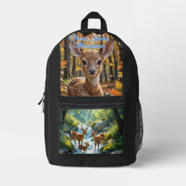 Great Smoky Mountains Deer Fawn Bedrukte Rugzak