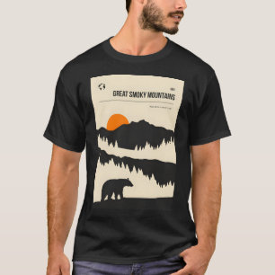 Great Smoky Mountains Minimal Retro reizen T-shirt