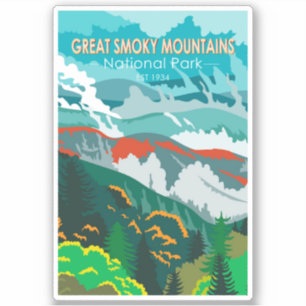 Great Smoky Mountains National Park Retro Sticker