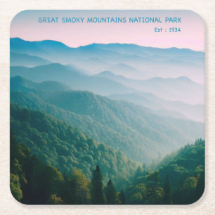 Great Smoky Mountains National Park Vierkante Kartonnen Onderzetter