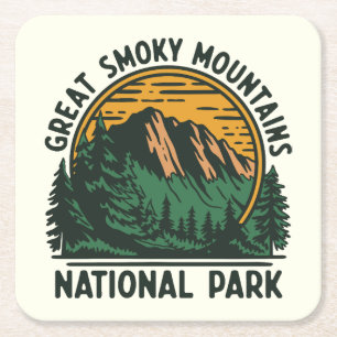 Great Smoky Mountains National Park Vierkante Kartonnen Onderzetter