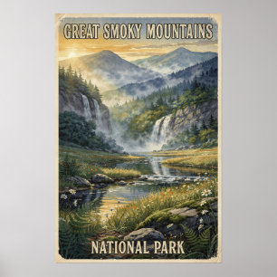 Great Smoky Mountains National Park Vintage Reispo Poster