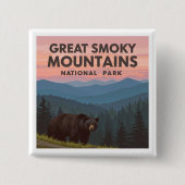  Great Smoky Mountains Park Vierkante Button 5,1 Cm (Voorkant)