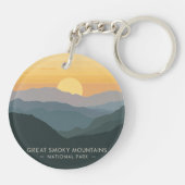  Great Smoky Mountains zonsondergang Sleutelhanger (Achterkant)