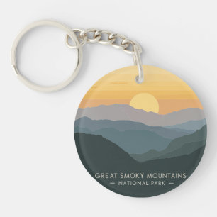 Great Smoky Mountains zonsondergang Sleutelhanger