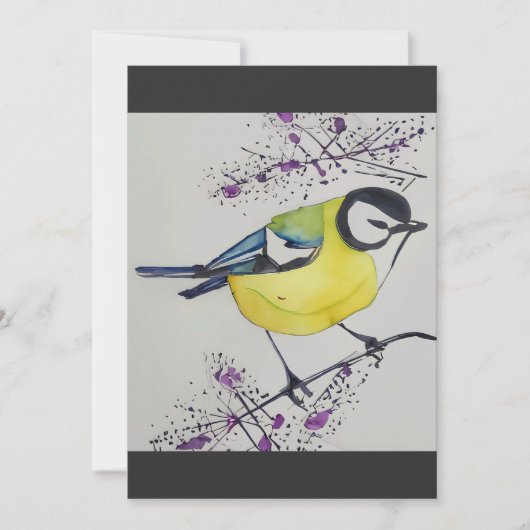 Great Tit Bird Drawing, Hand Drawn British Bird Bedankkaart (Voorkant)