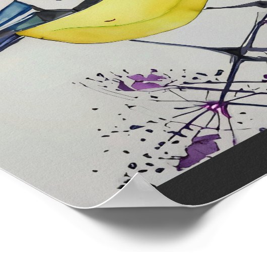 Great Tit Bird Drawing, Hand Drawn British Bird Poster (Hoek)