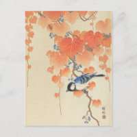 Great Tit op Paulownia Branch door Ohara Koson