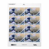 GREAT WAVE Blue White Etiket (Full Sheet)