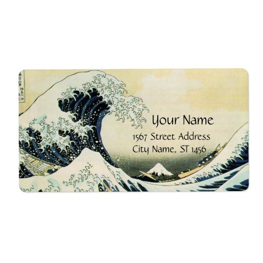 GREAT WAVE Blue White Etiket (Voorkant)