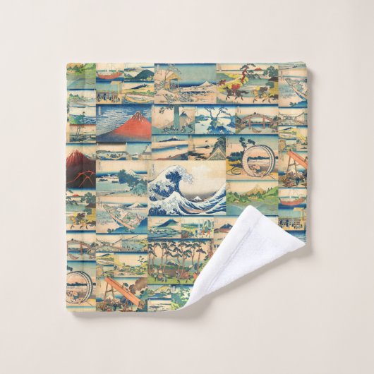 Great Wave Hokusai Mount Fuji Japanse Prints Bad Handdoek (Wasdoekje)
