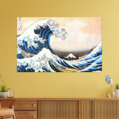 Great Wave, Hokusai, Ukiyo-e Canvas Afdruk (Insitu (Woonkamer))