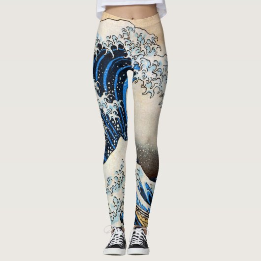 Great Wave, Hokusai, Ukiyo-e Leggings (Voorkant)