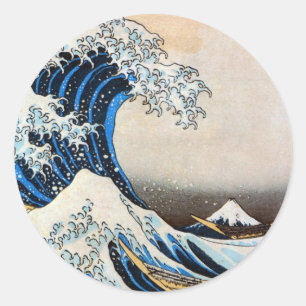 Great Wave, Hokusai, Ukiyo-e Ronde Sticker