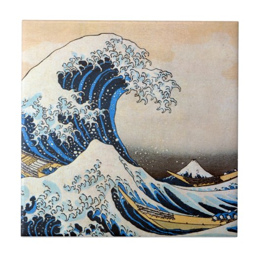 Great Wave, Hokusai, Ukiyo-e Tegeltje (Voorkant)