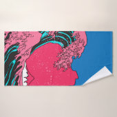 Great Wave in Vaporwave Pop Art style. View on the Badhanddoek (Badhanddoek)