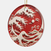 Great Wave Japans Keramisch Ornament (Links)