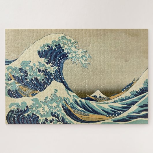 Great Wave Kanagawa  Illustratie Japans Legpuzzel (Horizontaal)