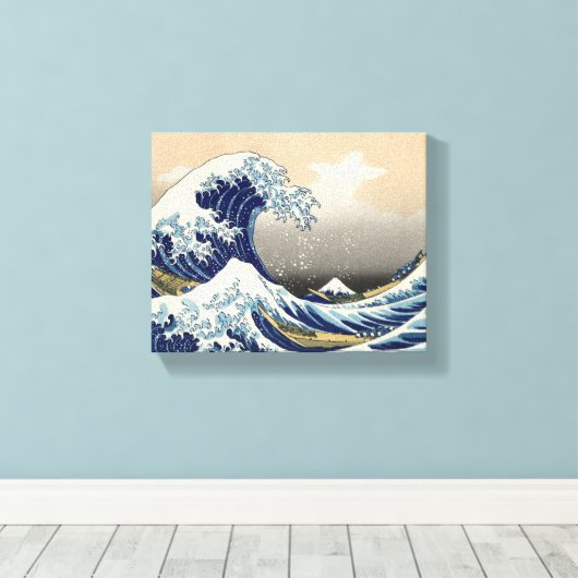 Great Wave Kanagawa Japans schilderen Canvas Afdruk (Insitu (Houten vloer))
