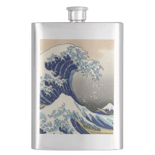 Great Wave Kanagawa Japans schilderen Heupfles