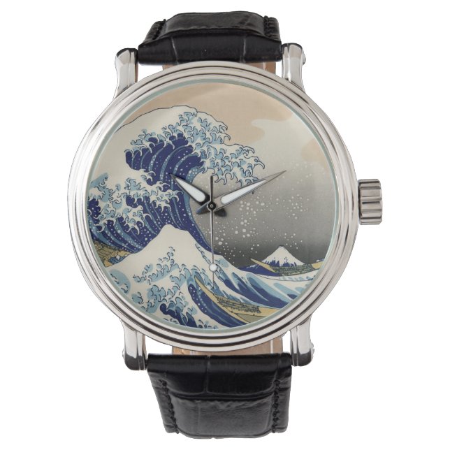Great Wave Kanagawa Japans schilderen Horloge (Voorkant)