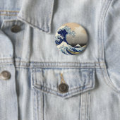 Great Wave Kanagawa Japans schilderen Ronde Button 5,7 Cm (In situ)