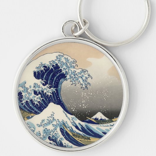 Great Wave Kanagawa Japans schilderen Sleutelhanger (Voorkant)
