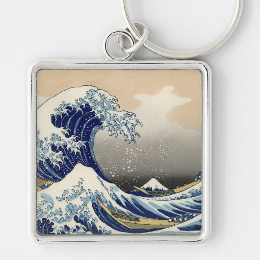 Great Wave Kanagawa Japans schilderen Sleutelhanger (Voorkant)