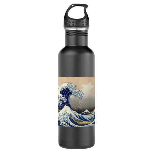 Great Wave Kanagawa Japans schilderen Waterfles (Voorkant)