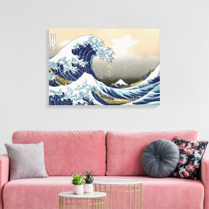Great Wave langs Kanagawa   Hokusai   Canvas Afdruk