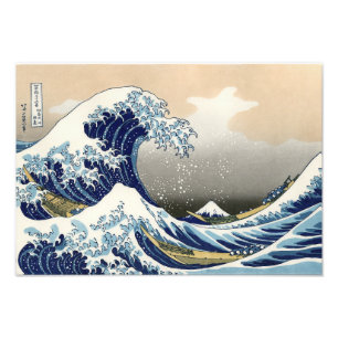 Great Wave langs Kanagawa Hokusai Foto Afdruk