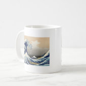 Great Wave langs Kanagawa Koffiemok (Voorkant links)