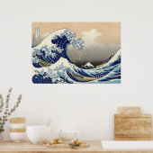 Great Wave langs Kanagawa Poster (Keuken)
