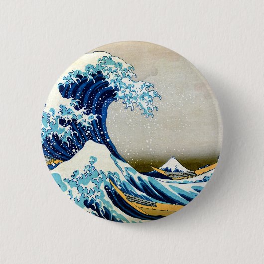 Great Wave langs Kanagawa Ronde Button 5,7 Cm (Voorkant)