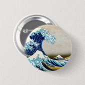 Great Wave langs Kanagawa Ronde Button 5,7 Cm (Voorkant /achterkant)