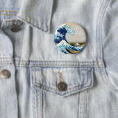 Great Wave langs Kanagawa Ronde Button 5,7 Cm (In situ)