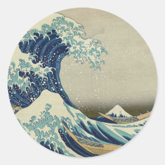 Great Wave langs Kanagawa Ronde Sticker