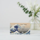 GREAT WAVE MONOGRAM Blauw Visitekaartje (Staand voorkant)