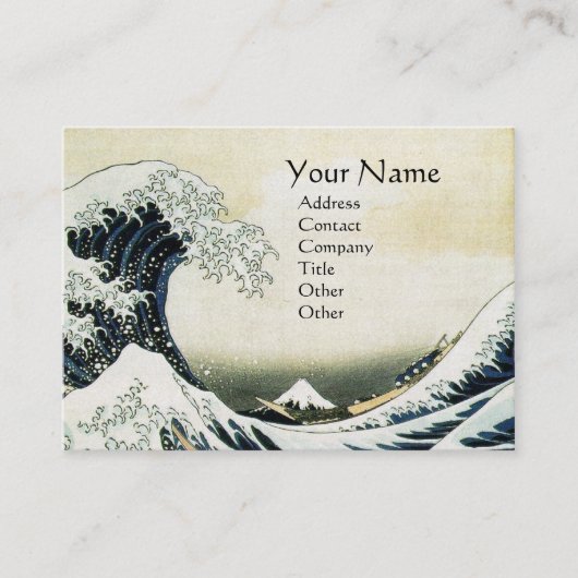 GREAT WAVE MONOGRAM Pearl Paper Visitekaartje (Voorkant)