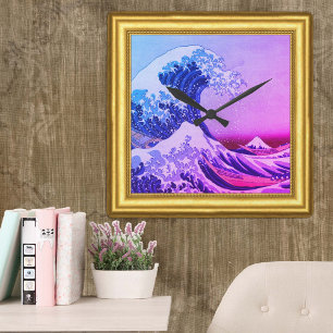 Great Wave off Kanagawa, Hokusai, Japan, omwoeld Vierkante Klok
