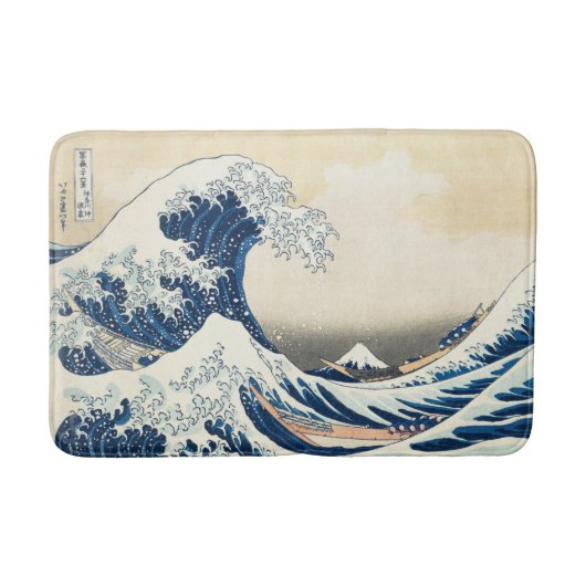 Great Wave Off Kanagawa Hokusai Japans Badmat (Voorkant)