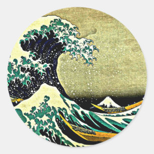Great Wave off Kanagawa - Katsushika Hokusai 1832 Ronde Sticker